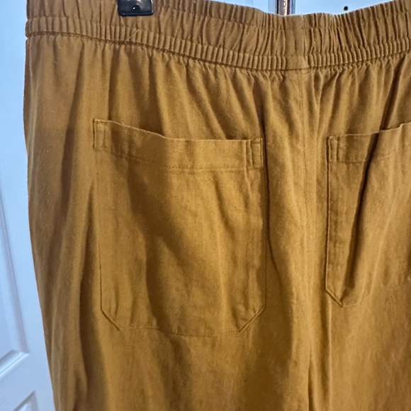 Women's High Waisted Linen Blend Pants - Size M - Gold - LIKE NEW - Picture 6 of 11